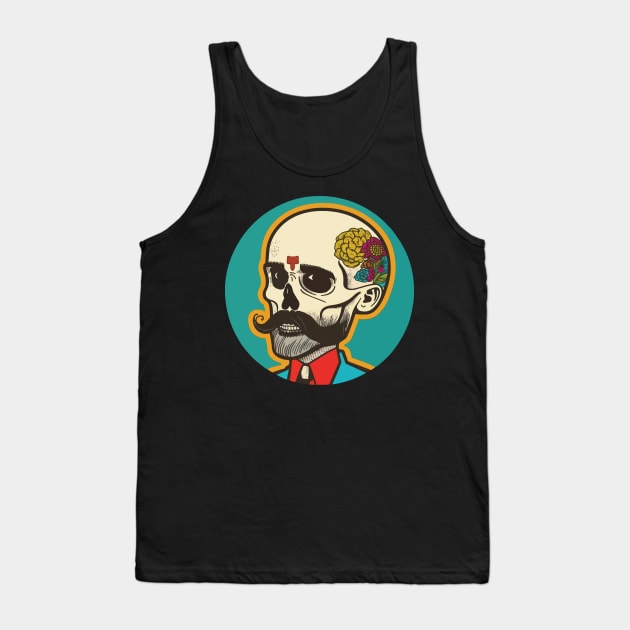 Calavera Classic Mustache 1920 Tank Top by Artfully Cave 